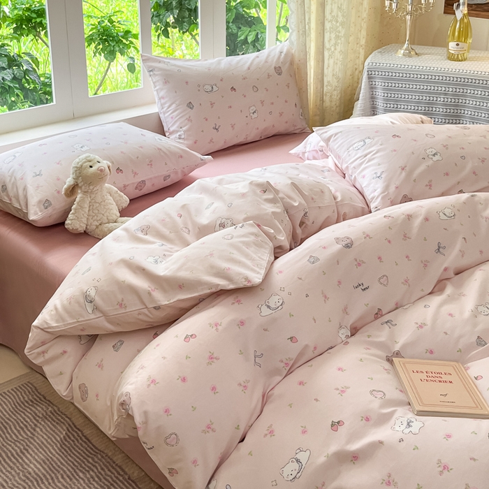 91家纺网 家纺一手货源 找家纺 柠馨 2025秋冬新款全棉印花四件套 糖霜雪