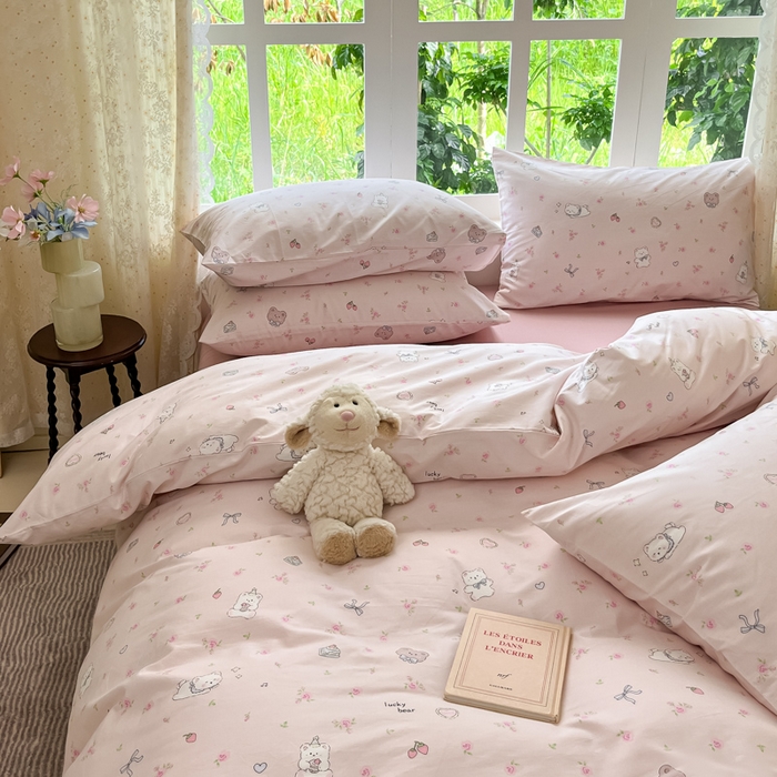 91家纺网 家纺一手货源 找家纺 柠馨 2025秋冬新款全棉印花四件套 糖霜雪