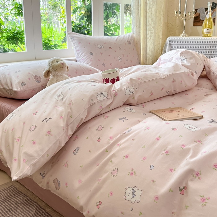 91家纺网 家纺一手货源 找家纺 柠馨 2025秋冬新款全棉印花四件套 糖霜雪