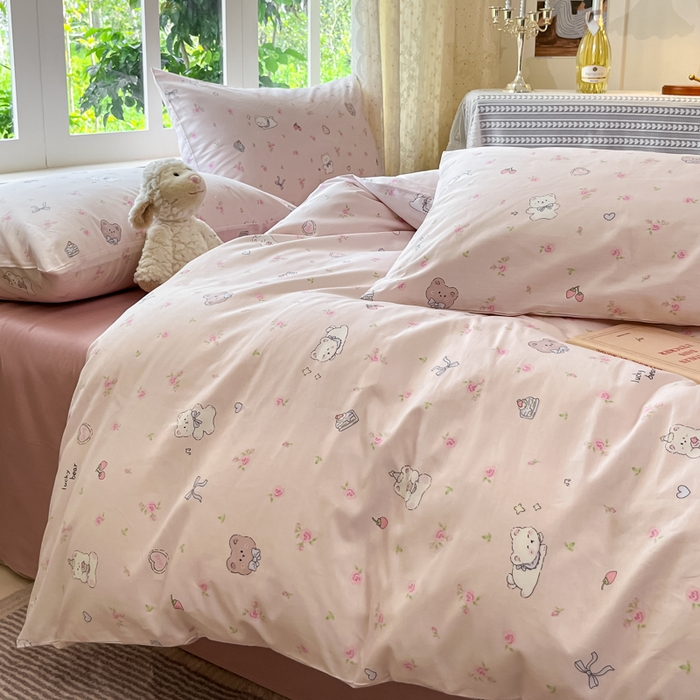 91家纺网 家纺一手货源 找家纺 柠馨 2025秋冬新款全棉印花四件套 糖霜雪