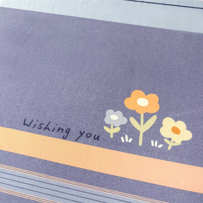 91家纺网 家纺一手货源 找家纺 缦彩 2025新款全棉纯棉磨毛印花拉链式花边枕套一对 浅忆雏菊-蓝