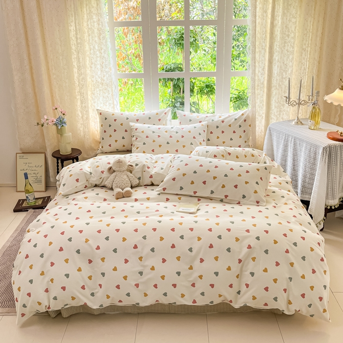 柠馨 2025秋冬新款全棉印花四件套 桃叽 