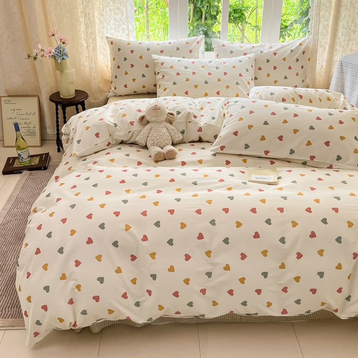 91家纺网 家纺一手货源 找家纺 柠馨 2025秋冬新款全棉印花四件套 桃叽 