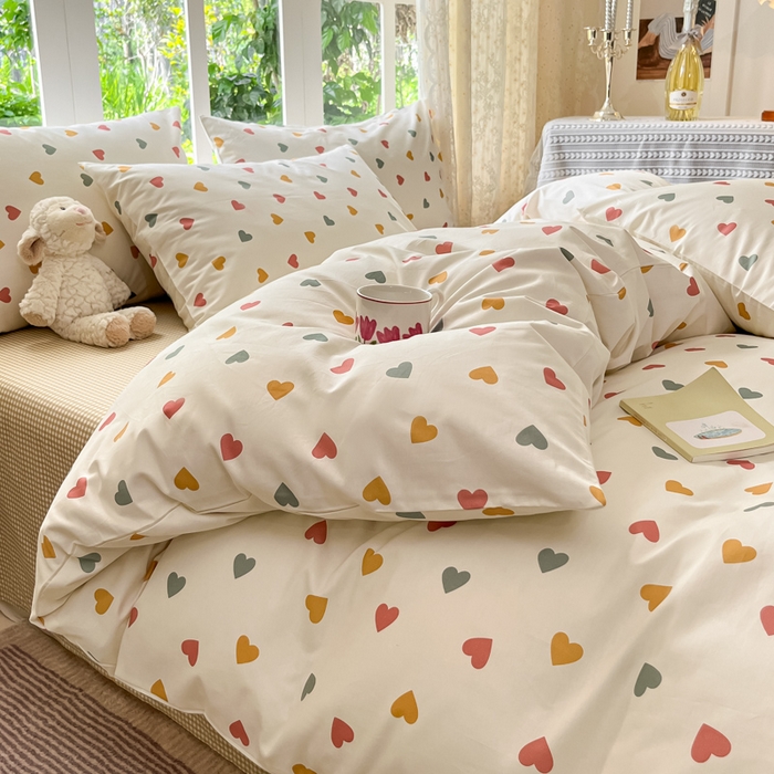 91家纺网 家纺一手货源 找家纺 柠馨 2025秋冬新款全棉印花四件套 桃叽 