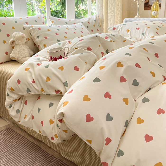 91家纺网 家纺一手货源 找家纺 柠馨 2025秋冬新款全棉印花四件套 桃叽 