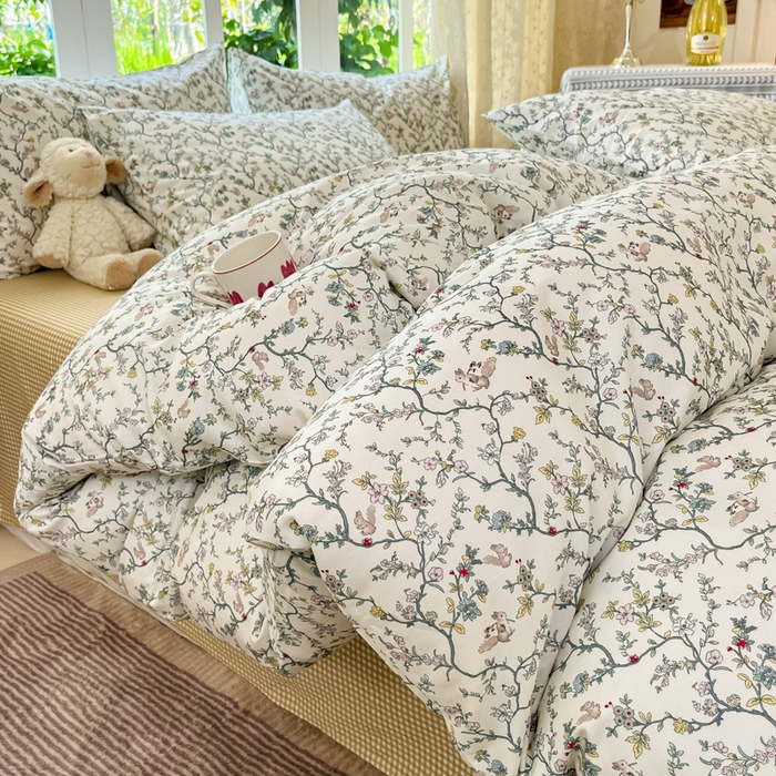 91家纺网 家纺一手货源 找家纺 柠馨 2025秋冬新款全棉印花四件套 微醺午后