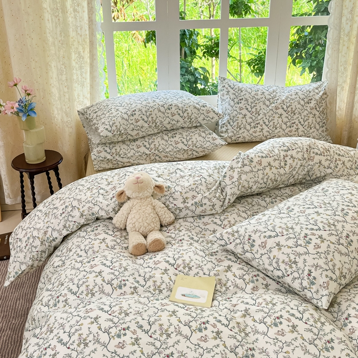 91家纺网 家纺一手货源 找家纺 柠馨 2025秋冬新款全棉印花四件套 微醺午后