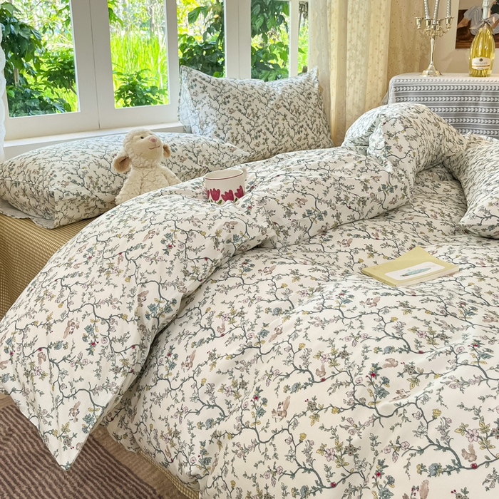 91家纺网 家纺一手货源 找家纺 柠馨 2025秋冬新款全棉印花四件套 微醺午后