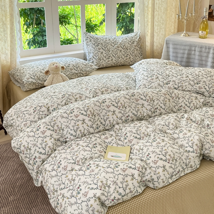 91家纺网 家纺一手货源 找家纺 柠馨 2025秋冬新款全棉印花四件套 微醺午后