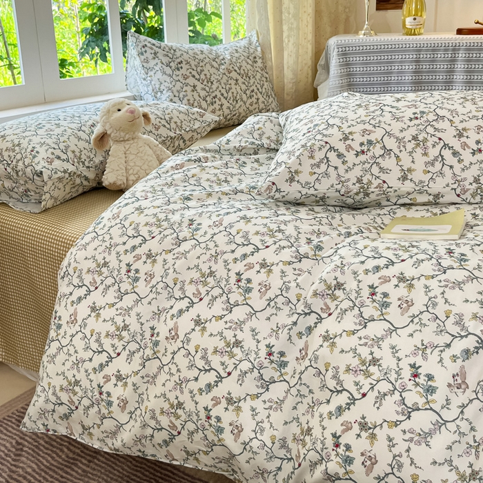 91家纺网 家纺一手货源 找家纺 柠馨 2025秋冬新款全棉印花四件套 微醺午后