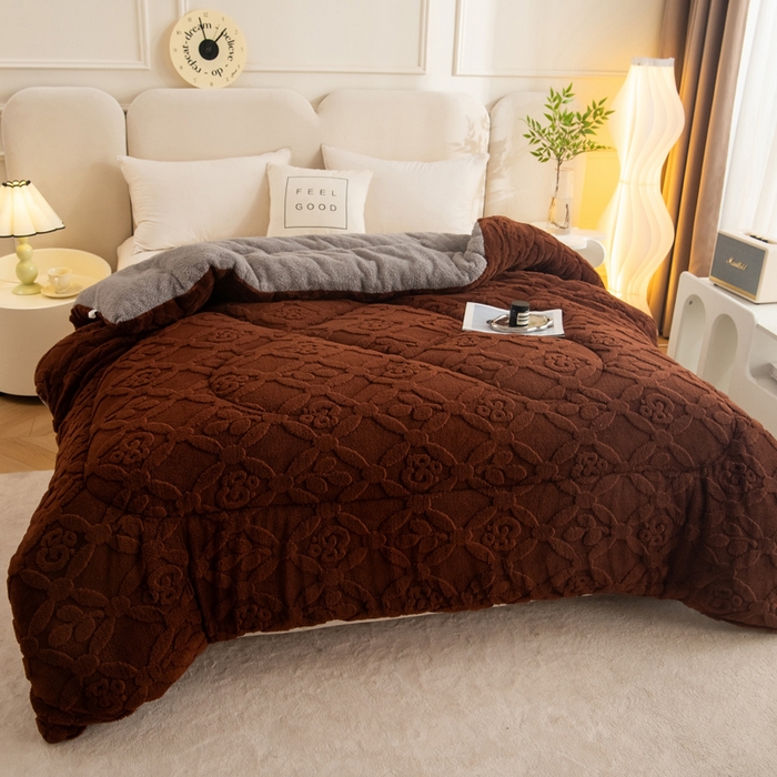 91家纺网 家纺一手货源 找家纺 （总）畅销被业 2025新款跨境外贸塔芙绒羊羔绒提花系列冬被子被芯