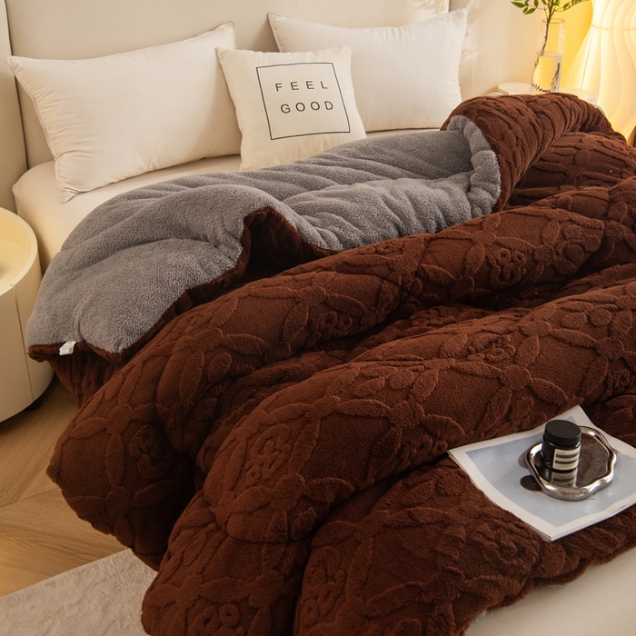 91家纺网 家纺一手货源 找家纺 （总）畅销被业 2025新款跨境外贸塔芙绒羊羔绒提花系列冬被子被芯