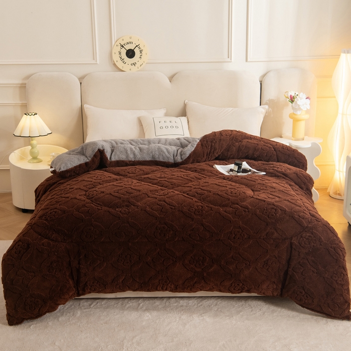 91家纺网 家纺一手货源 找家纺 （总）畅销被业 2025新款跨境外贸塔芙绒羊羔绒提花系列冬被子被芯