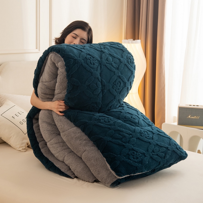 91家纺网 家纺一手货源 找家纺 （总）畅销被业 2025新款跨境外贸塔芙绒羊羔绒提花系列冬被子被芯