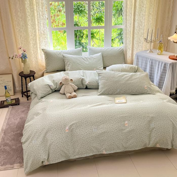 91家纺网 家纺一手货源 找家纺 柠馨 2025秋冬新款全棉印花四件套 小确信