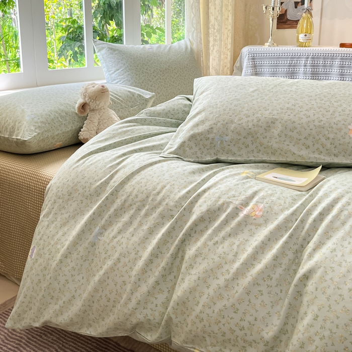 91家纺网 家纺一手货源 找家纺 柠馨 2025秋冬新款全棉印花四件套 小确信