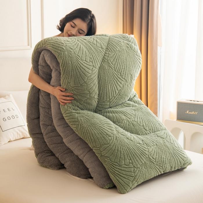 91家纺网 家纺一手货源 找家纺 （总）畅销被业 2025新款跨境外贸塔芙绒羊羔绒提花系列冬被子被芯