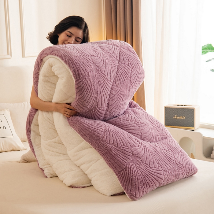 91家纺网 家纺一手货源 找家纺 （总）畅销被业 2025新款跨境外贸塔芙绒羊羔绒提花系列冬被子被芯