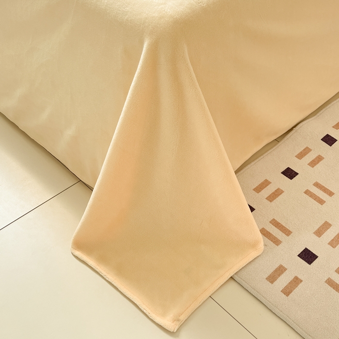 91家纺网 家纺一手货源 找家纺 喜梦缘家纺 2025新款牛奶绒毛巾绣四件套 蝴蝶结-麦黄