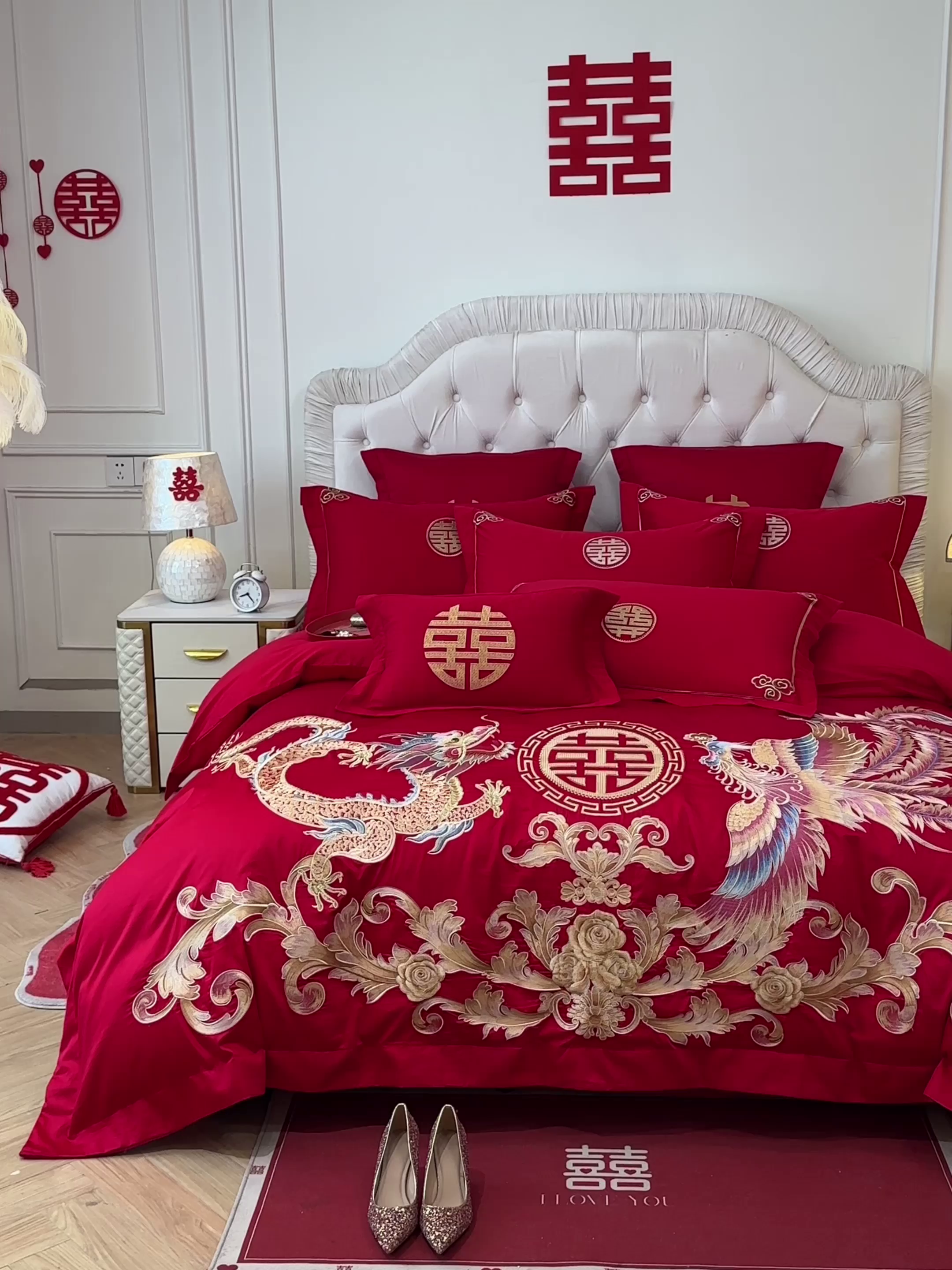 91家纺网 家纺一手货源 找家纺 （总）欧乐蒂 2025新款亲肤棉婚庆刺绣四件套