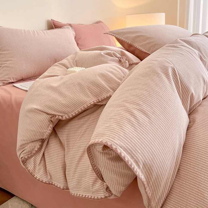 91家纺网 家纺一手货源 找家纺 （总）品乐家纺 2025秋冬全棉加厚磨毛贝壳边四件套