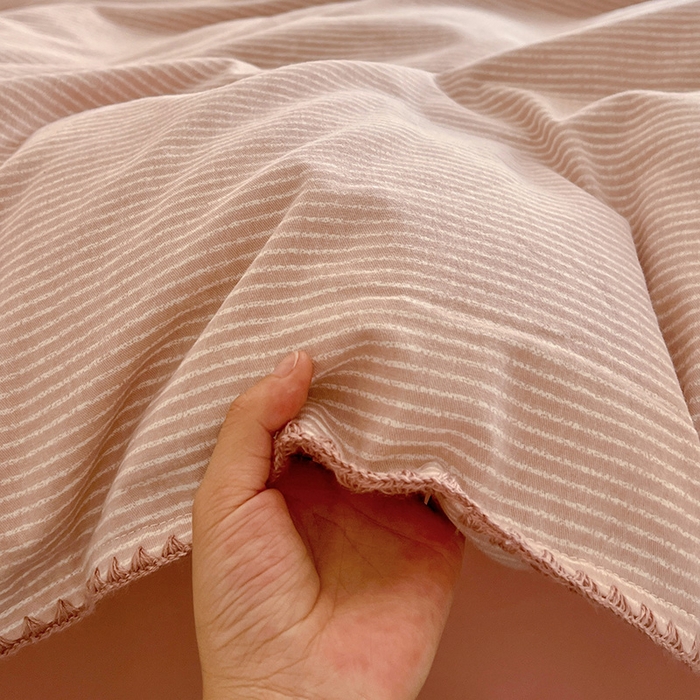 91家纺网 家纺一手货源 找家纺 品乐家纺 2025秋冬全棉加厚磨毛贝壳边四件套 简森-粉