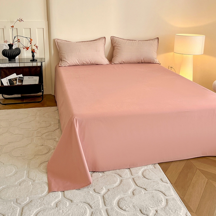 91家纺网 家纺一手货源 找家纺 品乐家纺 2025秋冬全棉加厚磨毛贝壳边四件套 简森-粉