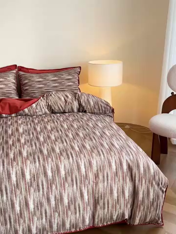 91家纺网 家纺一手货源 找家纺 品乐家纺 2025秋冬全棉加厚磨毛贝壳边四件套 寻野