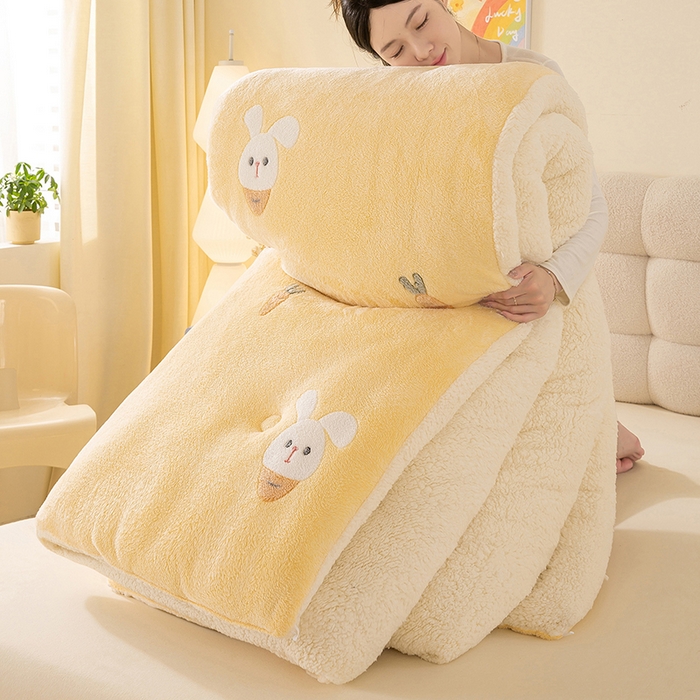 91家纺网 家纺一手货源 找家纺 （总）品乐家纺 2025新款雪花绒羊羔绒AB版冬被