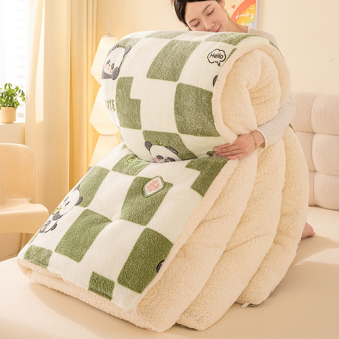 91家纺网 家纺一手货源 找家纺 （总）品乐家纺 2025新款雪花绒羊羔绒AB版冬被