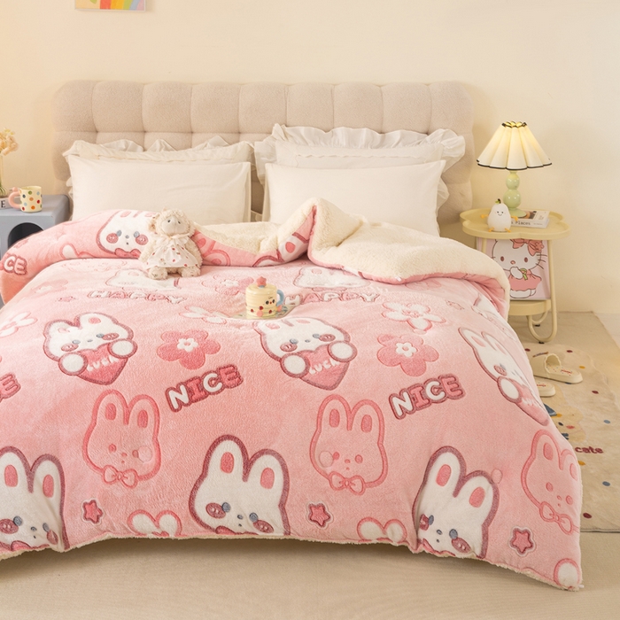 91家纺网 家纺一手货源 找家纺 （总）品乐家纺 2025新款雪花绒羊羔绒AB版冬被