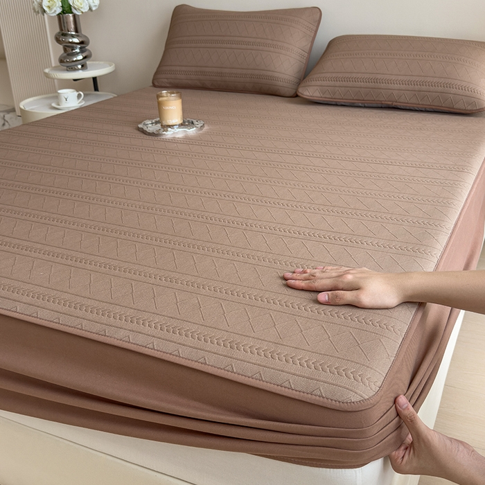 91家纺网 家纺一手货源 找家纺 （总）眠多宝 2025新款柔感彩绒棉纯色夹棉全包围床笠