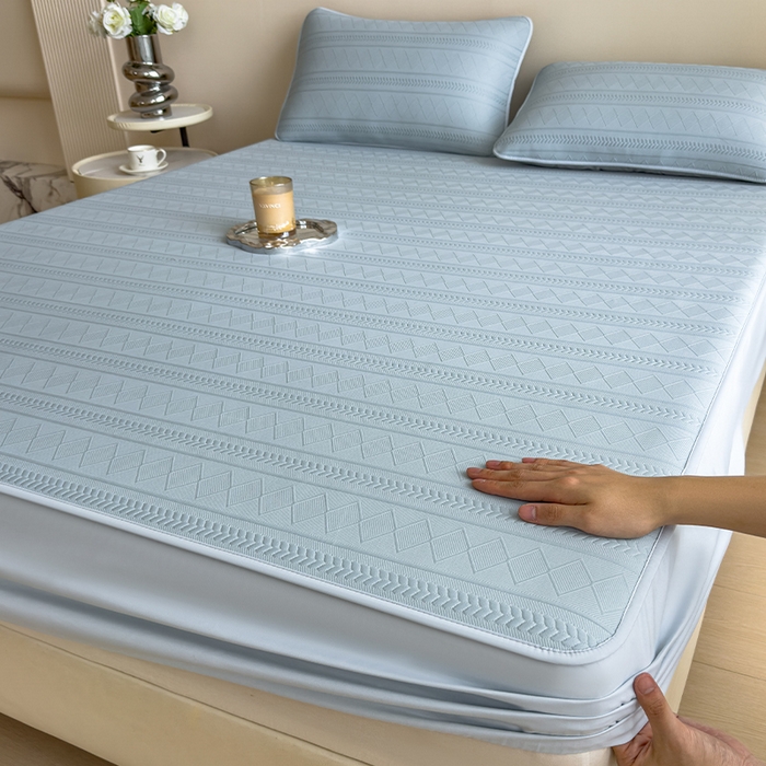 91家纺网 家纺一手货源 找家纺 （总）眠多宝 2025新款柔感彩绒棉纯色夹棉全包围床笠