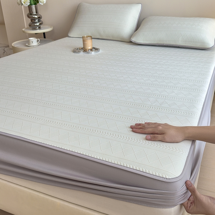 91家纺网 家纺一手货源 找家纺 （总）眠多宝 2025新款柔感彩绒棉纯色夹棉全包围床笠