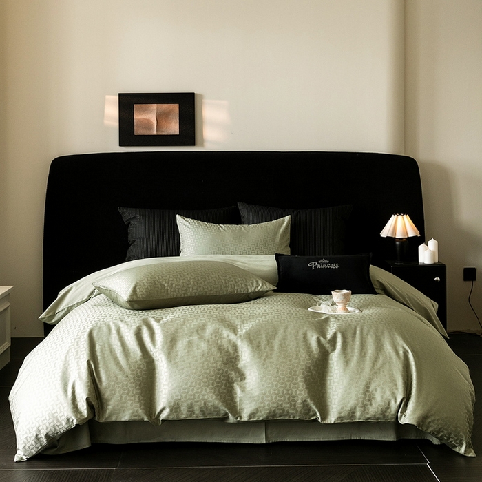 91家纺网 家纺一手货源 找家纺 立奥被业 2025新款60支全棉贡缎提花四件套 风车