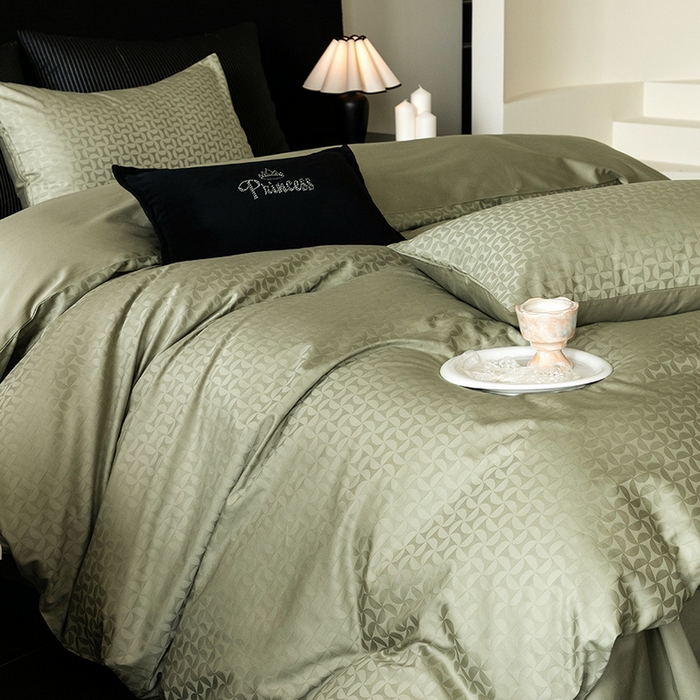 91家纺网 家纺一手货源 找家纺 立奥被业 2025新款60支全棉贡缎提花四件套 风车