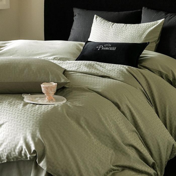 91家纺网 家纺一手货源 找家纺 立奥被业 2025新款60支全棉贡缎提花四件套 风车