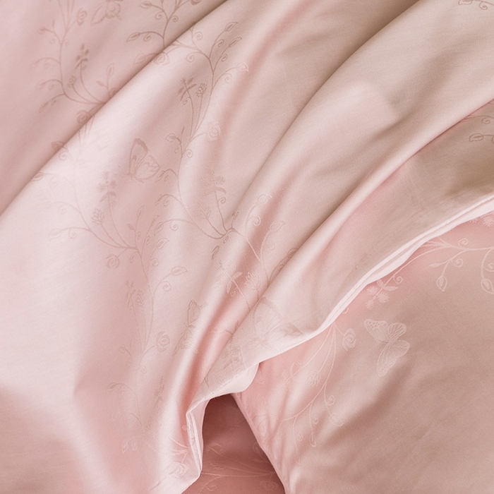 91家纺网 家纺一手货源 找家纺 立奥被业 2025新款60支全棉贡缎提花四件套 梦然蝶舞