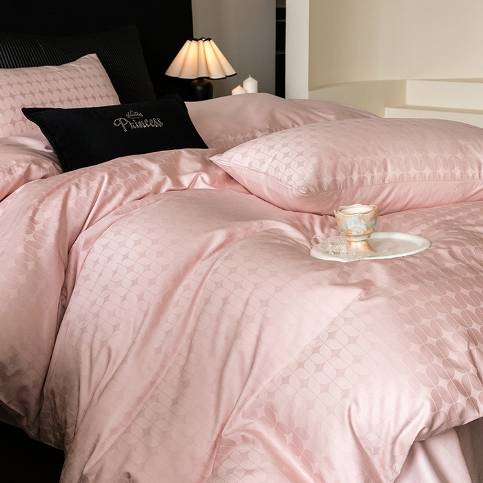 91家纺网 家纺一手货源 找家纺 立奥被业 2025新款60支全棉贡缎提花四件套 曲曲