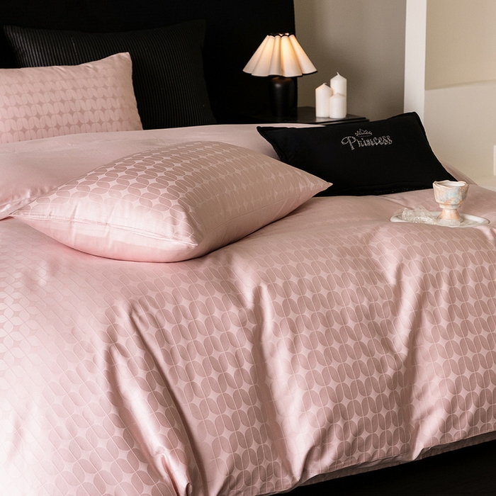 91家纺网 家纺一手货源 找家纺 立奥被业 2025新款60支全棉贡缎提花四件套 曲曲