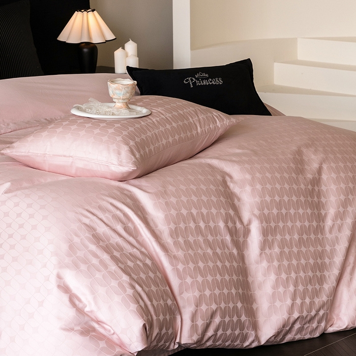 91家纺网 家纺一手货源 找家纺 立奥被业 2025新款60支全棉贡缎提花四件套 曲曲