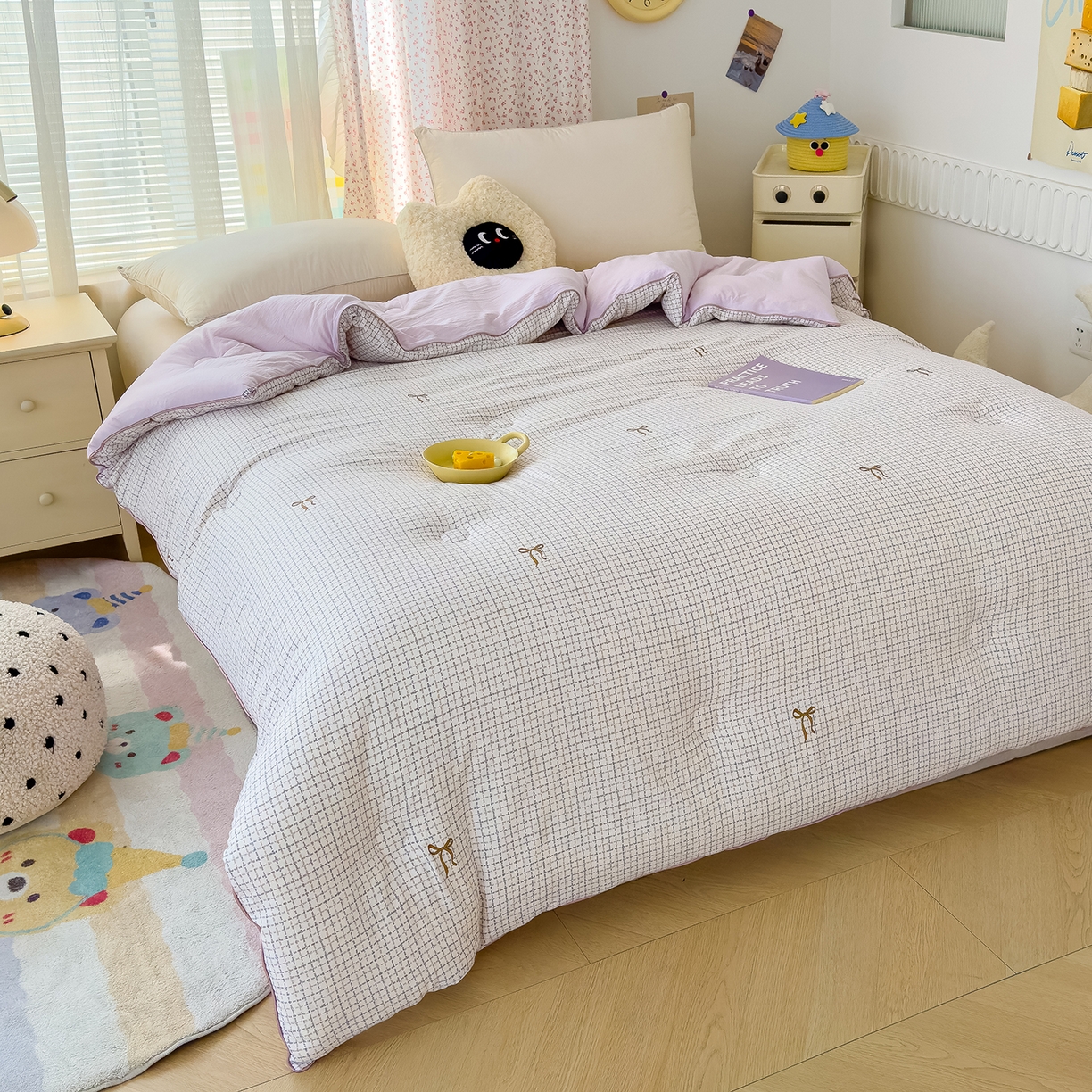 91家纺网 家纺一手货源 找家纺 （总）蓝冰家纺 2025新款亚朵棉印花大豆冬被被子被芯