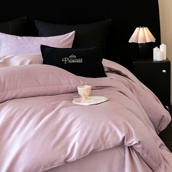 91家纺网 家纺一手货源 找家纺 立奥被业 2025新款60支全棉贡缎提花四件套 悠悠花语