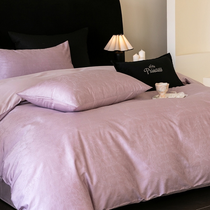 91家纺网 家纺一手货源 找家纺 立奥被业 2025新款60支全棉贡缎提花四件套 悠悠花语