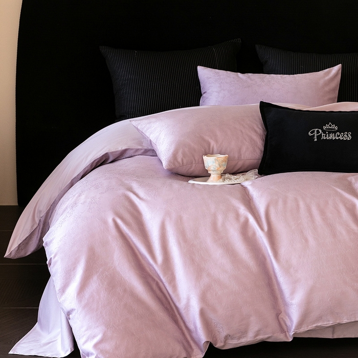 91家纺网 家纺一手货源 找家纺 立奥被业 2025新款60支全棉贡缎提花四件套 悠悠花语