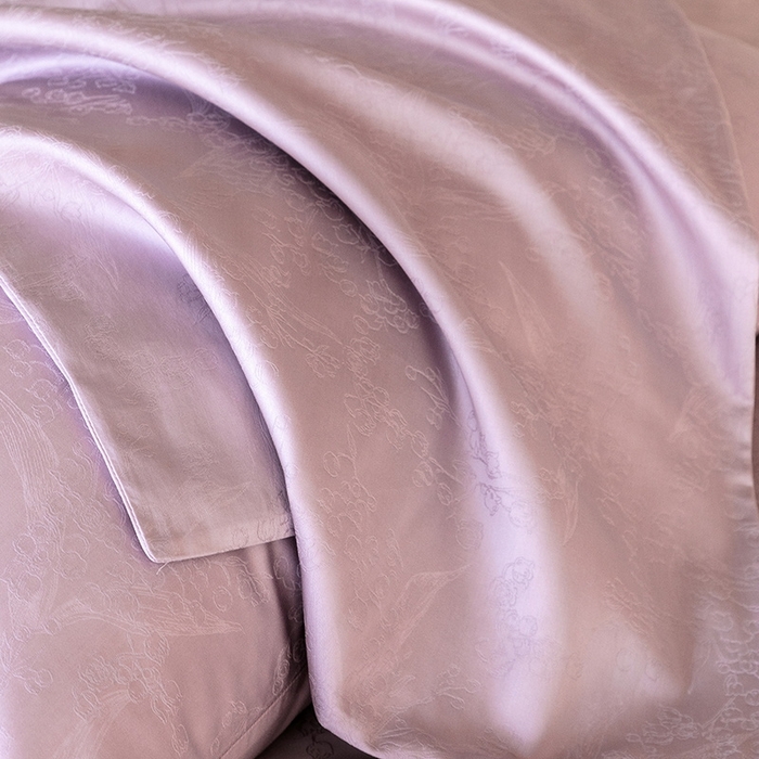 91家纺网 家纺一手货源 找家纺 立奥被业 2025新款60支全棉贡缎提花四件套 悠悠花语