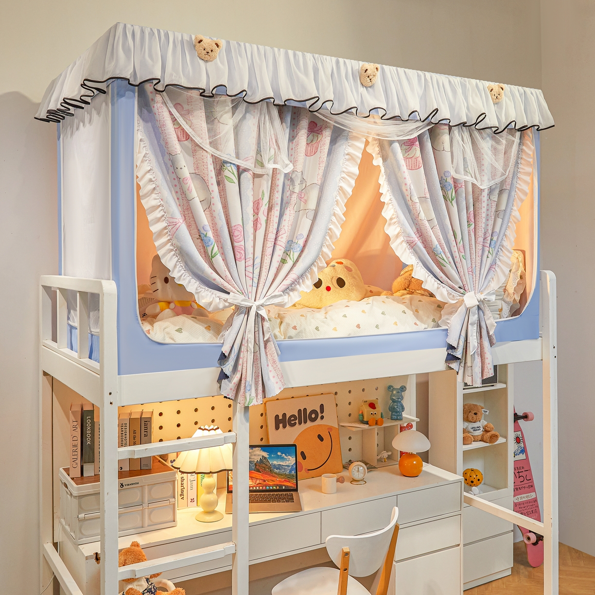 91家纺网 家纺一手货源 找家纺 （总）卓尔居 2025新款学生遮光床帘高精密晨曦系列蚊帐