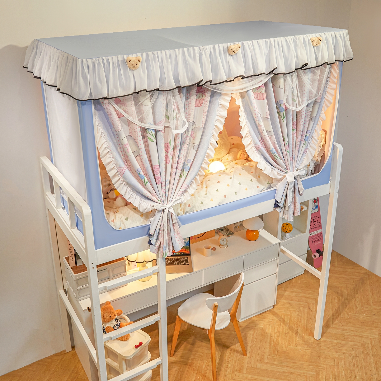 91家纺网 家纺一手货源 找家纺 （总）卓尔居 2025新款学生遮光床帘高精密晨曦系列蚊帐