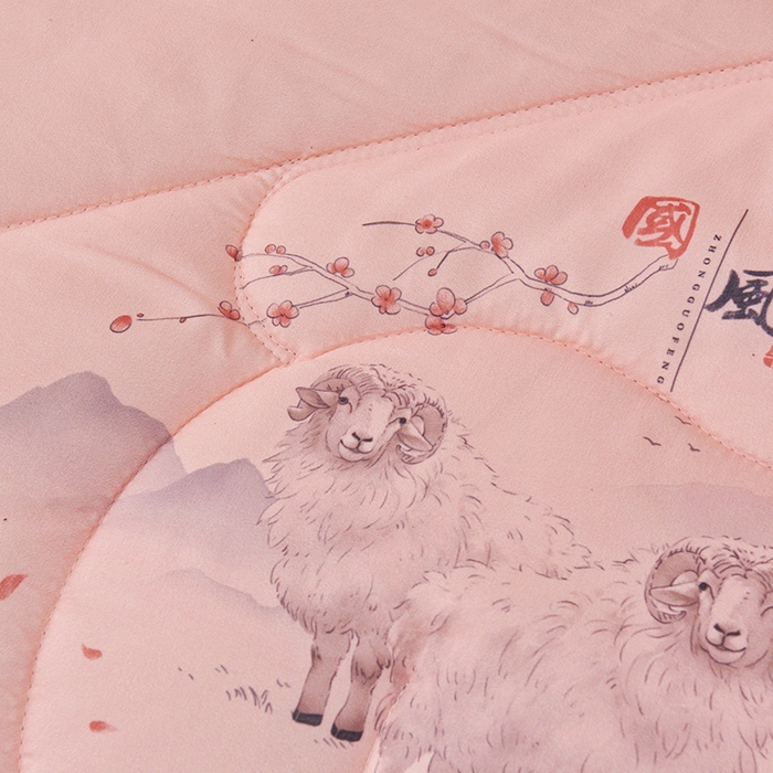 91家纺网 家纺一手货源 找家纺 香港拉菲伯爵集团有限公司 2025新款羊毛被芯 国风粉羊