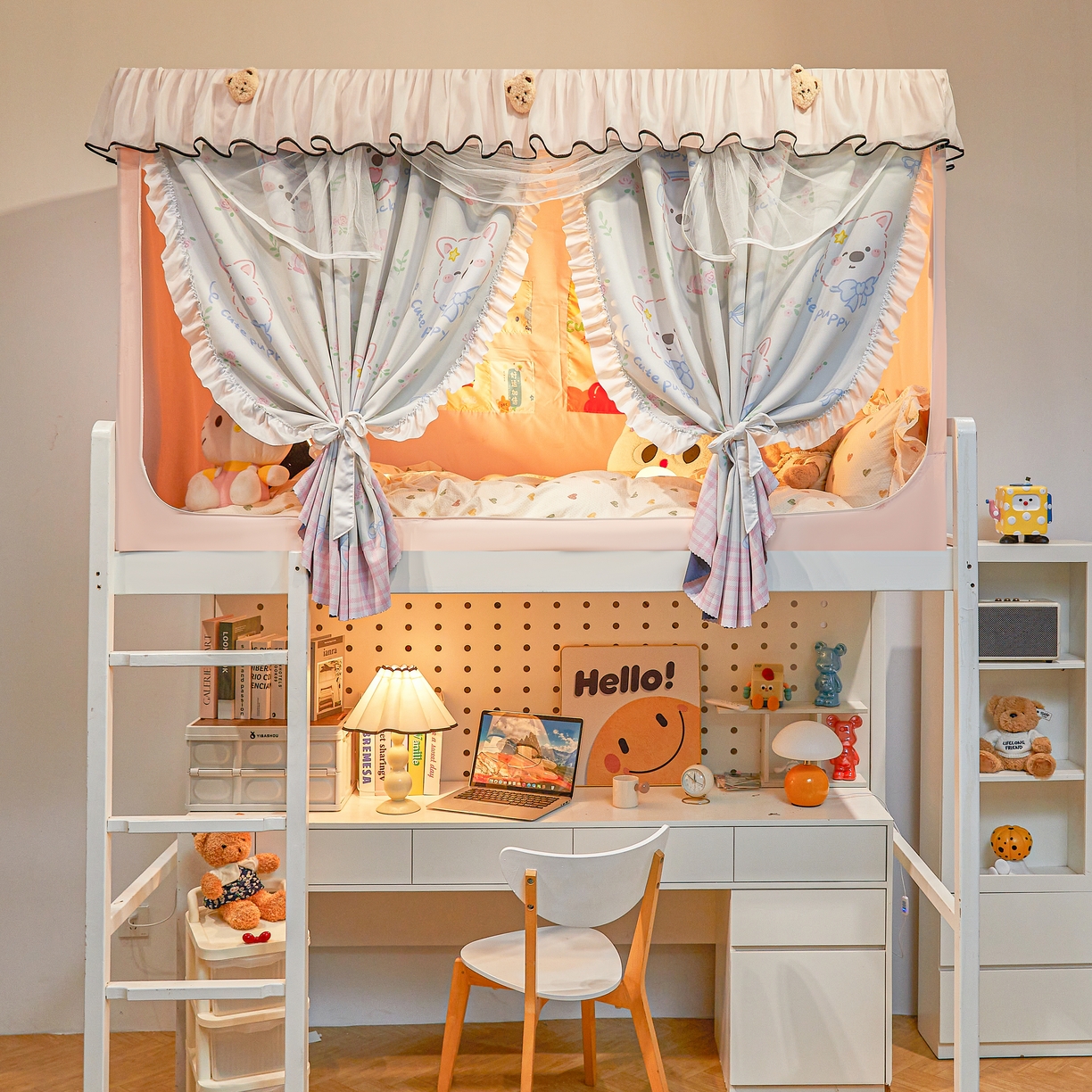 91家纺网 家纺一手货源 找家纺 卓尔居 2025新款学生遮光床帘高精密晨曦系列蚊帐晨曦粉-西高地